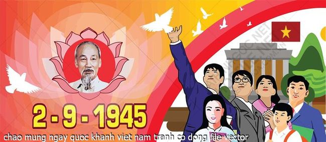 chao mung ngay quoc khanh viet nam tranh co dong file vector